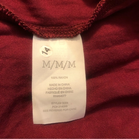 CABI Style #3084 Maroon Geometric Printed Drape Neck Tank Top, Medium - Picture 6 of 9